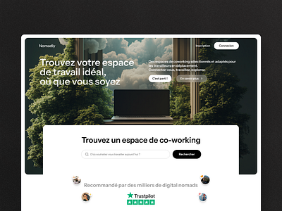 COWORKING SEARCH LANDING PAGE coworking design digitalnomad ia landingpage travel ui ux website