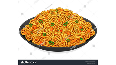 Asian stir fry noodles recipe illustration vector. anime cartoon chinese food chinese noodles food icon food illustration illustration japanese food japanese noodles manga noodles vector vegan noodles