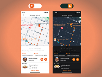 UI Daiy | Delivery tracker (light & dark mode) design figma service design club ui ui camp