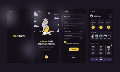 Meditation App 3d animation branding graphic design logo motion graphics ui