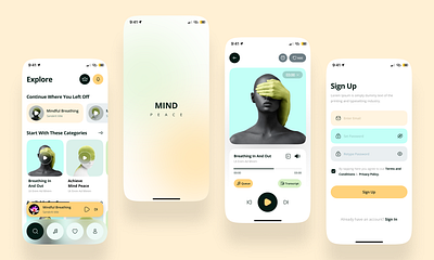 Mind Peace App branding graphic design logo motion graphics ui