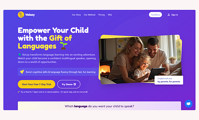 AI-powered language learning web app for kids branding design figma graphic design illustration logo typography ui ux vector