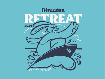 Surf Retreat animal apparel art beach vibe branding corporative illustration illustrator merch design merchandise ocean portugal rabbit retreat sea surf camp surfer t shirt vector wave