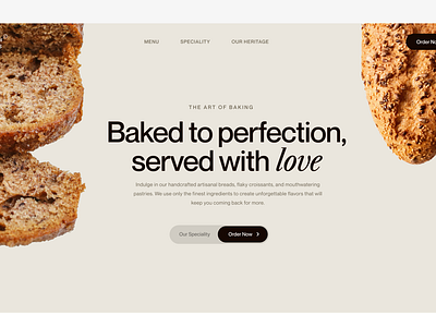 Bakery Web design bakery cafe landing page ui design