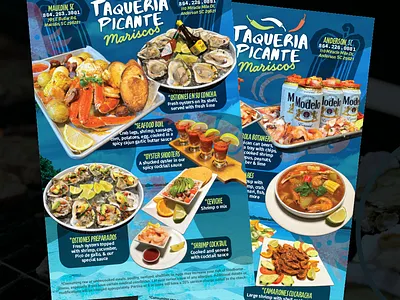 Menu Design - Taqueria Picante Seafood 2024 graphic design menu menu design restaurant seafood