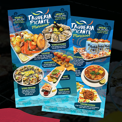 Menu Design - Taqueria Picante Seafood 2024 graphic design menu menu design restaurant seafood