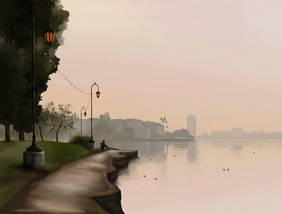 Lake Merritt Morning Haze graphic design lake merritt oakland