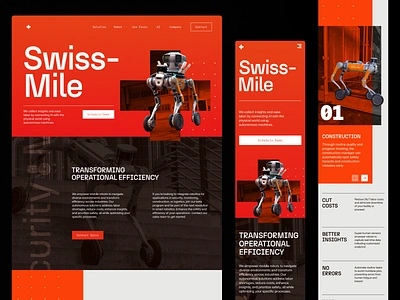 Swiss Mile Website art direction branding design framer robotics startup typography ui web web design webflow website