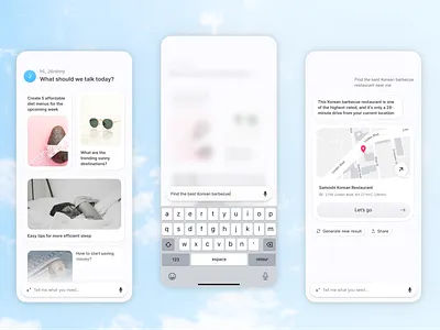 AI Daily Assistant ai app artificial intelligence chat chatbot map mobile mobile app prompt ui ux