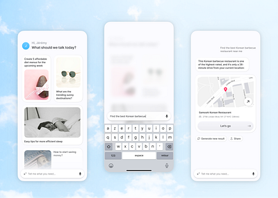 AI Daily Assistant ai app artificial intelligence chat chatbot map mobile mobile app prompt ui ux