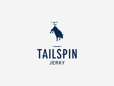 Tailspin Jerky beef branding bull cow cpg food identity jerky logo logotype snack tailspin