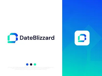 'DateBlizzard' Logo abstract app coin crypto graphic design logo logo design minimal minimalist modern saas security softwere tech technology token wordmark