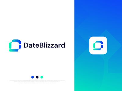 'DateBlizzard' Logo abstract app coin crypto graphic design logo logo design minimal minimalist modern saas security softwere tech technology token wordmark