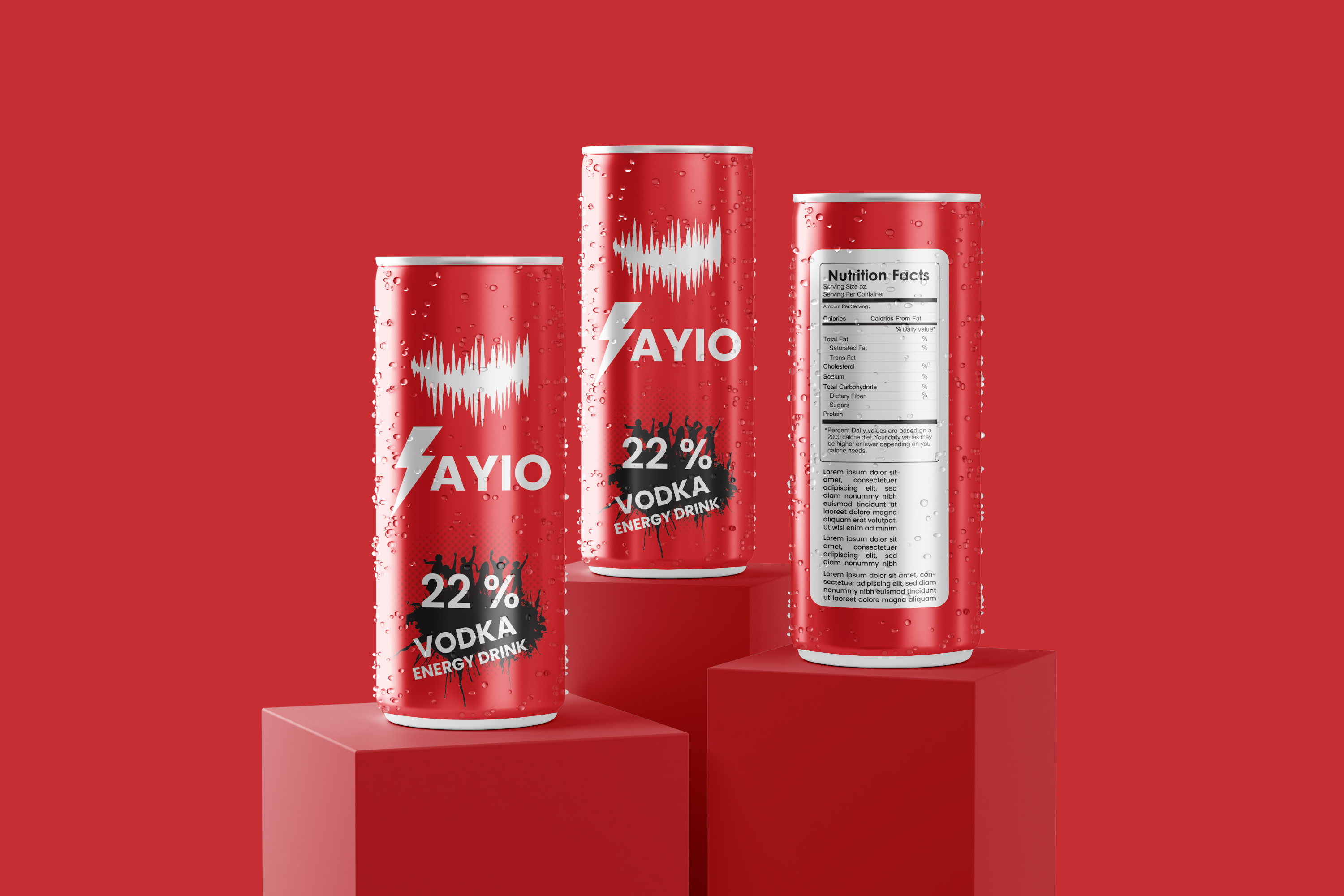 Example of Beverage, Energy Drink, Can Label Design