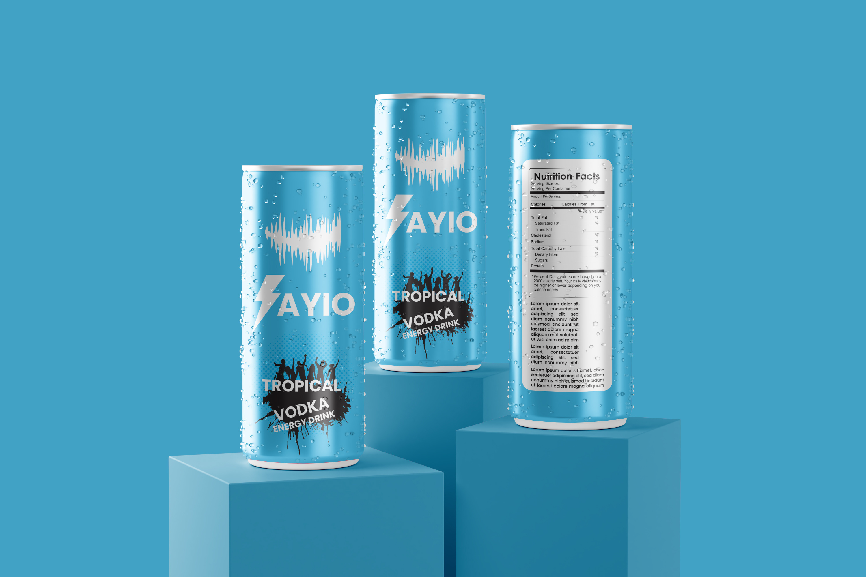 Example of Beverage, Energy Drink, Can Label Design
