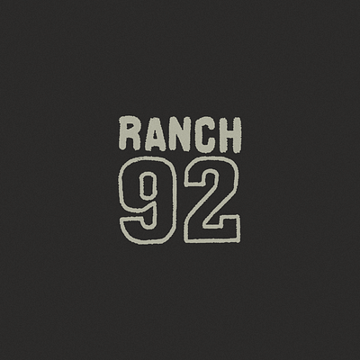 "Ranch92" Type treatment branding graphic design