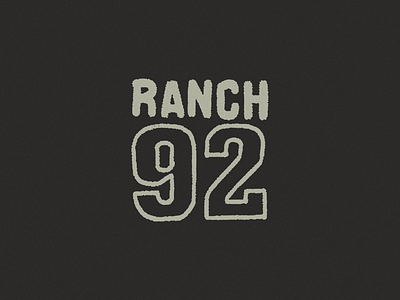 "Ranch92" Type treatment branding graphic design