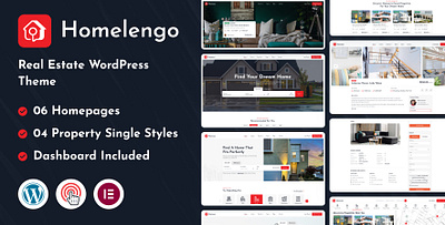 Homelengo - Real Estate WordPress Theme branding customizable theme design home listings homelengo theme modern design online property portal property listings property management real estate real estate agency real estate business real estate marketing real estate solutions real estate website responsive design seo friendly web design web development wordpress theme