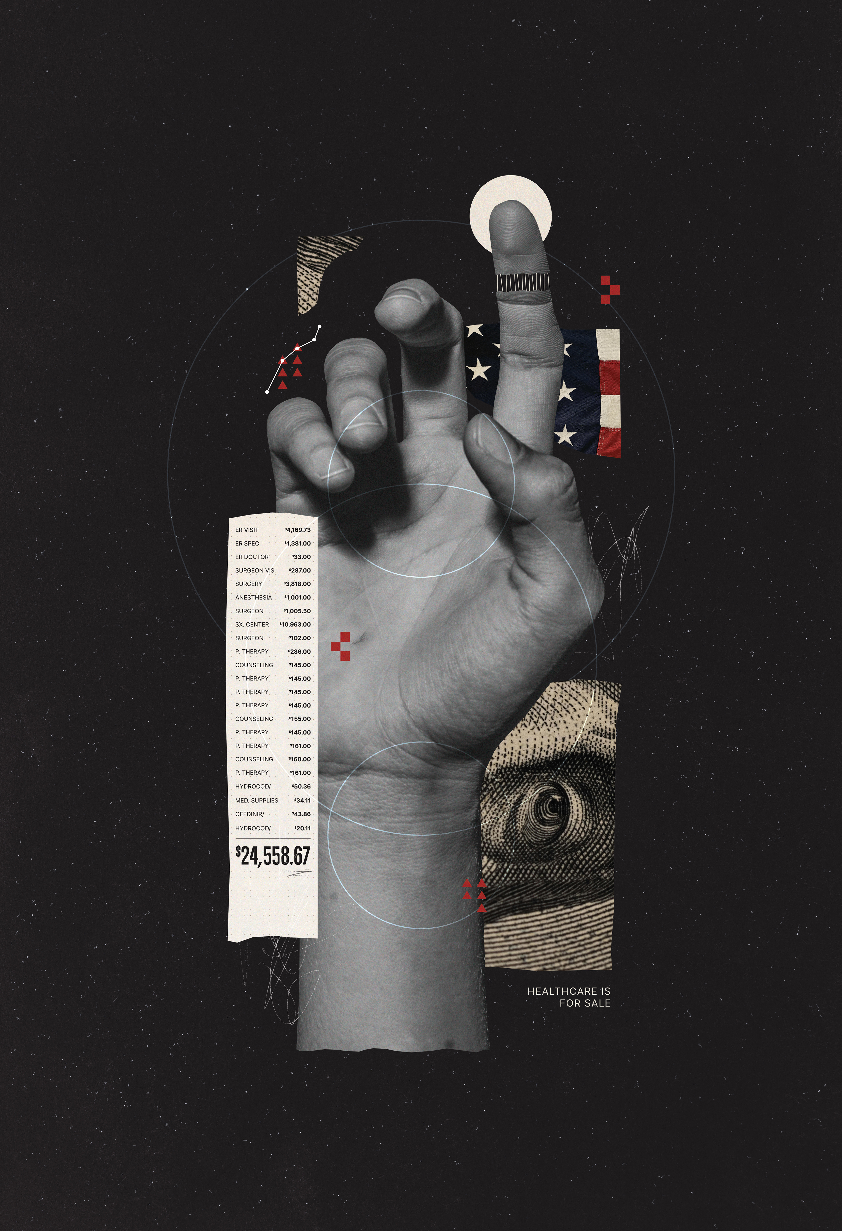 A Right, Not a Privilege Collage collage composition concept design editorial illustration graphic design healthcare illustration layout publication