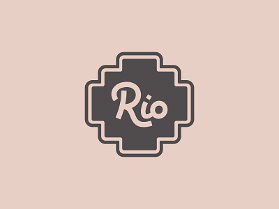 Rio Theater Logo art deco aztec branding cursive fun hand lettering lettering logo logo design movie movie theater peach retro rio river script southwest southwestern vintage