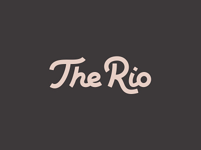 Script Rio Logo branding cursive lettering logo logo design movie theater peach retro rio script southwestern vintage wordmark