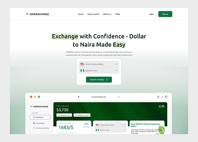 NAIRAXCHANGE Hero Section branding colorpalette creativedesign currency exchange dashboarddesign designinspiration ecommerce finance financialservices interfacedesign landingpage minimalistdesign moneyexchange paymentsolutions saas design typography uiux userexperience webdesign webdevelopment