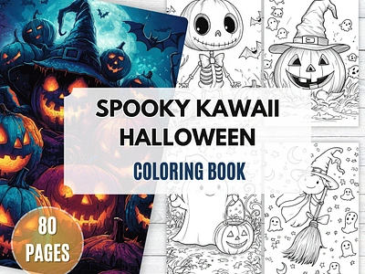 Spooky Kawaii Halloween Coloring Book | Adorable Ghosts, Pumpkin bat coloring coloring book coloring book for kids coloring pages coloring pdf cute halloween ghost coloring halloween coloring halloween mandalas halloween pages japanese inspired kawaii coloring printable pages pumpkin coloring spooky kawaii