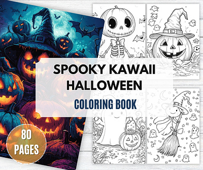 Spooky Kawaii Halloween Coloring Book | Adorable Ghosts, Pumpkin bat coloring coloring book coloring book for kids coloring pages coloring pdf cute halloween ghost coloring halloween coloring halloween mandalas halloween pages japanese inspired kawaii coloring printable pages pumpkin coloring spooky kawaii