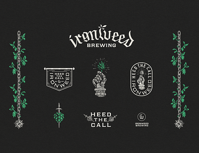 Ironweed Brewing Concept beer branding brewery illustration lettering lockup logo wordmark