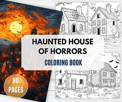 Haunted House of Horrors Coloring Book digital download