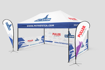 ✨ Sleek Custom Tent & Teardrop Flag Design for Petnoviga ✨ banner ad blackandwhite cleanaesthetic customtentcreation design eventmarketing minimaliststyle teardropbanner tradeshowdisplays