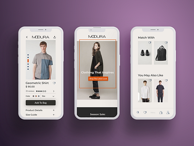 MODURA e-commerce clothing brand app