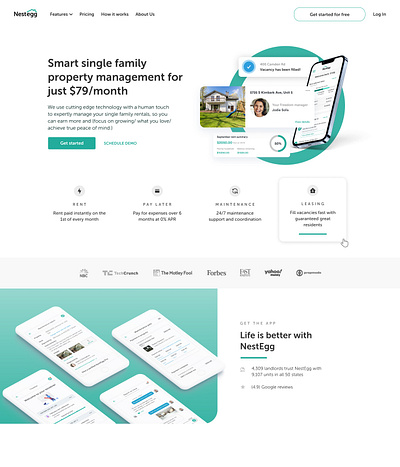 NestEgg Landing page design design homepage product design ux web