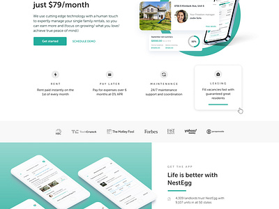 NestEgg Landing page design design homepage product design ux web