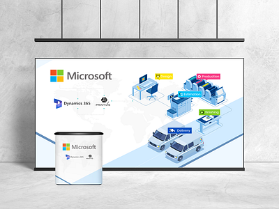 Microsoft Dynamics + Printvis Tradeshow Exhibition Backdrop backdrop banner ad banner design branding microsoftdynamics tradeshowdesign