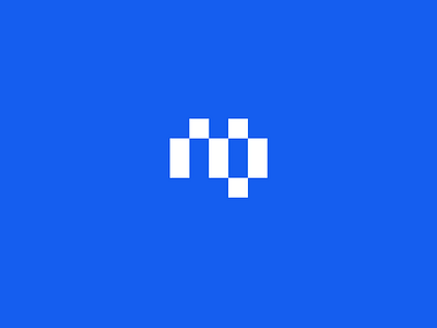 MetaDevs Logo Concept ver. 1 black blue branding dev glassmorphism graphic design identity it layout letter logo logotype minimal monogram outsaff pixel square stencil typography visual identity