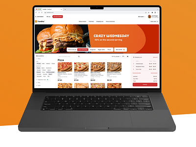 FastBite | Online restaurant banner section catalog checkout filters header restaurant ui uiux web app webdesign