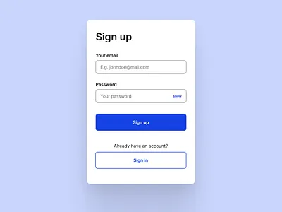 Daily UI Challenge - A Sign Up page account clean design figma form input interface login profile register sign up ui ux