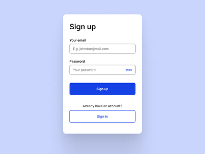 Daily UI Challenge - A Sign Up page account clean design figma form input interface login profile register sign up ui ux