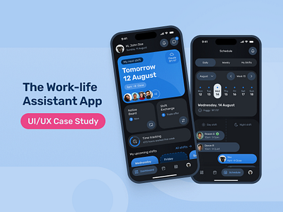 Shifty - The Work-life Assistant App app app design case study design hospitality shift app ui ui design ui designer uiux uiux case study user interface design