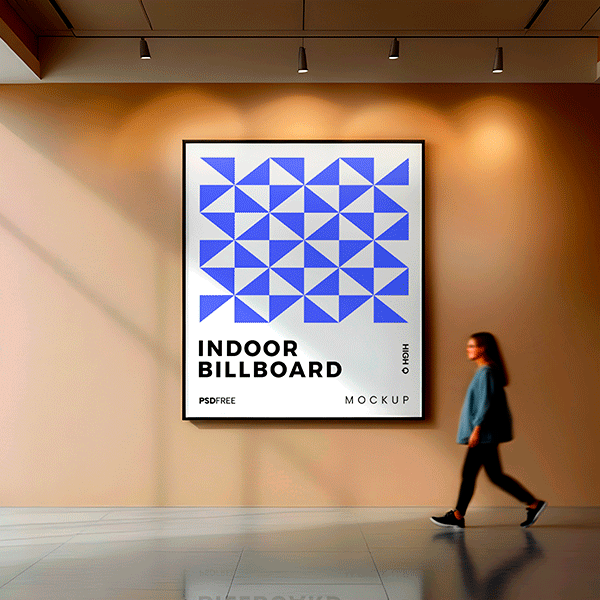 Indoor Billboard mockup billboard free kriollodesign mockup psd