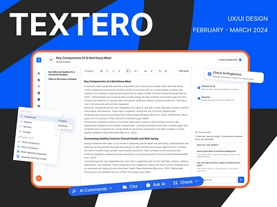 Textero — AI essay generator design figma interface product research ui user interview website