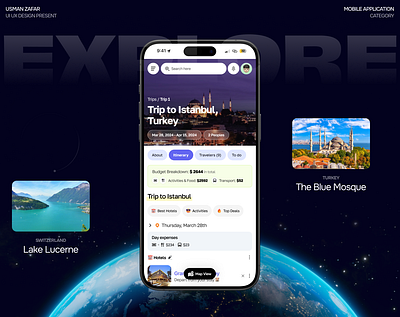 Travel Mobile Application - UI UX figma graphic design itinerary mobile travel ui ui ux