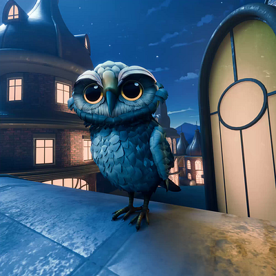 3D owl mascot animation 3d 3d city 3d mascot 3danimation animal blender brand branding cartoon cute harry potter illustrations mascot motion graphics owl render stylized