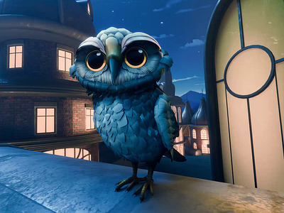 3D owl mascot animation 3d 3d city 3d mascot 3danimation animal blender brand branding cartoon cute harry potter illustrations mascot motion graphics owl render stylized