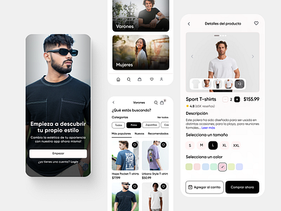 Ecommerce App Design design e commerce ropa shoes store t shirts tienda tshirts ui