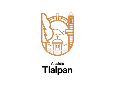 Tlalpan Borough Emblem emblem graphic design line work logo logotype vectors