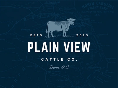 Plain View Cattle Co. | Dunn, NC beef farm brand branding cattle co cattle logo design cow logo design farm brand farm branding farm logo graphic design icon illustration logo logo design north carolina old map plain view ranch logos