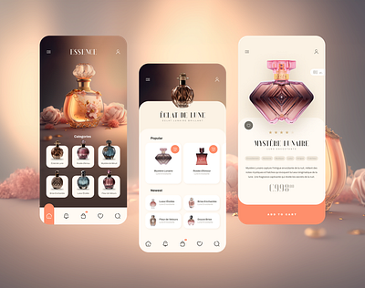 Essence - UI Design for Perfume Shopping App app design design mobile mobile app ui uidesign uidesigner userinterface ux uxdesign webdesign