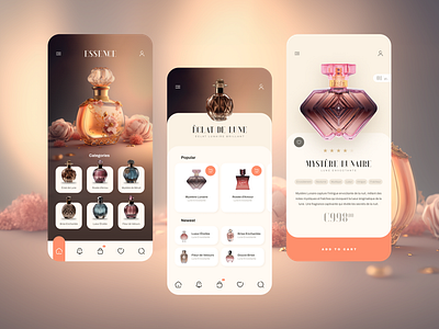 Essence - UI Design for Perfume Shopping App app design design mobile mobile app ui uidesign uidesigner userinterface ux uxdesign webdesign